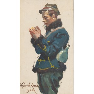 Wojciech Kossak (1856 Paryż - 1942 Kraków), Ułan z papierosem, 1922