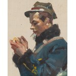 Wojciech Kossak (1856 Paris - 1942 Krakow), Lancer with a cigarette, 1922