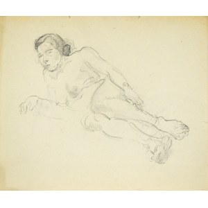 Kasper POCHWALSKI (1899-1971), Nude of a semi-recumbent woman supported on her arm, 1953