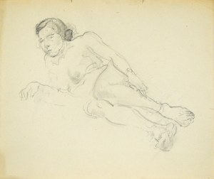 Kasper POCHWALSKI (1899-1971), Akt półleżącej kobiety wspartej na ręce, 1953