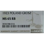 II Rzeczpospolita, 1 grosz 1923 - NGC MS65 RB