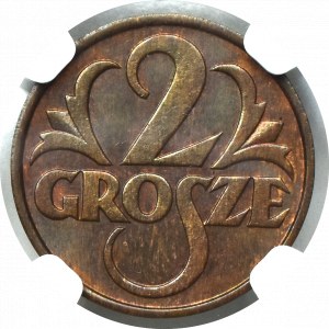 II Rzeczpospolita, 2 grosze 1936 - NGC MS65 BN