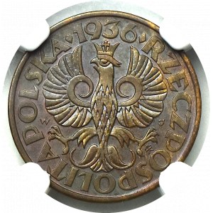 II Rzeczpospolita, 2 grosze 1936 - NGC MS65 BN