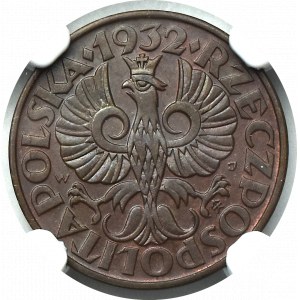 II Rzeczpospolita, 2 grosze 1932 - NGC MS64 BN