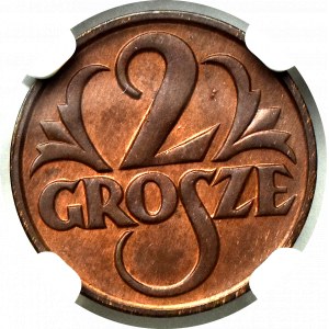 II Rzeczpospolita, 2 grosze 1927 - NGC MS64 BN