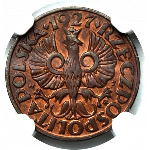 II Rzeczpospolita, 2 grosze 1927 - NGC MS64 BN