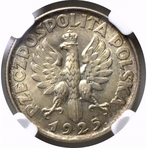 II Rzeczpospolita, 1 Złoty 1925 Kobieta kłosy - NGC MS64
