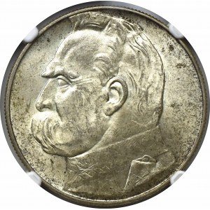 II Rzeczpospolita, 10 złotych 1937 Piłsudski - NGC MS62+