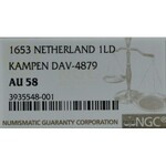 Niderlandy, Talar lewkowy 1653 Kampen - NGC AU58