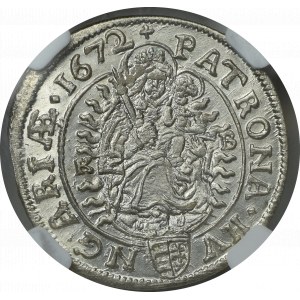 Węgry, Leopold I, 6 Krajcarów 1672 KB