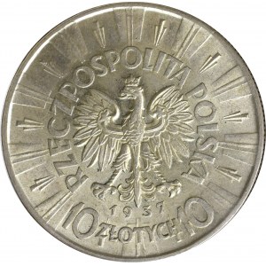 II Rzeczpospolita, 10 złotych 1937 Piłsudski - GCN MS65