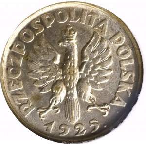 II Rzeczpospolita, 1 złoty 1925 Kobieta kłosy - GCN MS65