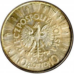 II Rzeczpospolita, 10 złotych 1936, Piłsudski - GCN MS64