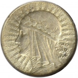 II Rzeczpospolita, 5 złotych 1933, Głowa kobiety - GCN MS63