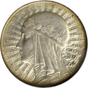 II Rzeczpospolita, 5 złotych 1933, Głowa kobiety - GCN MS64