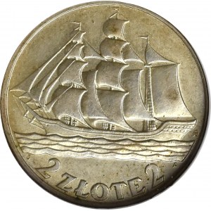 II Rzeczpospolita, 2 złote 1936, Okręt - GCN MS63