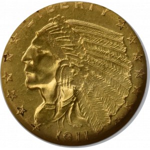 USA, 2 1/2 dolara 1911 - GCN AU53