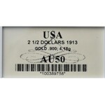 USA, 2 1/2 dolara 1913 - GCN AU50