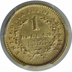 USA, 1 dolar 1853 - PCGS AU58