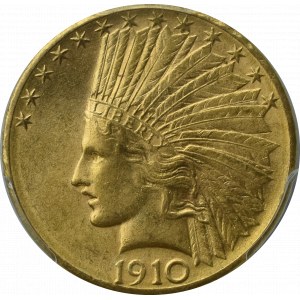USA, 10 dolarów 1910 D - PCGS AU58