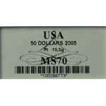 USA, 50 dolarów 2005, Platyna - GCN MS70