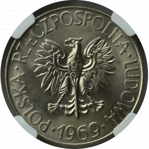 PRL, 10 Złotych 1969 Tadeusz Kościuszko - NGC MS65