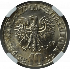 PRL, 10 Złotych 1967 Mikołaj Kopernik - NGC MS66