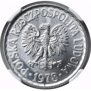 PRL, 1 złoty 1978 Bez znaku - NGC MS66