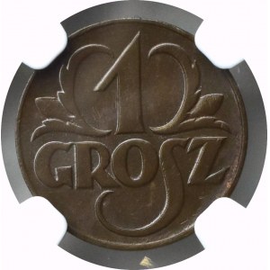 II Rzeczpospolita, 1 grosz 1923 - NGC MS64 BN