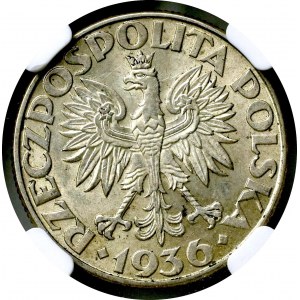 II Rzeczpospolita, 2 złote 1936 Okręt - NGC MS61