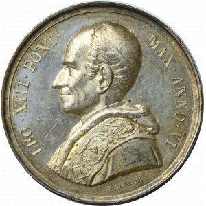  Medal Annualny Leon XIII 1883, ANNO VI (Rok 6 pontyfikatu )