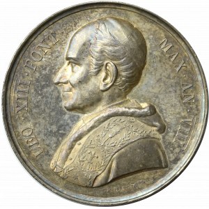 Medal Annualny Leon XIII 1885, ANNO VIII (Rok 8 pontyfikatu )