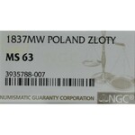 Zabór rosyjski, 15 kopiejek-1 złoty 1837 MW - NGC MS63