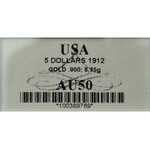 USA, 5 Dolarów 1912 - GCN AU50