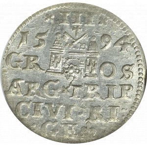 Zygmunt III Waza, Trojak 1594 Ryga