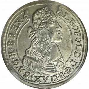 Węgry, Leopold I, 15 krajcarów 1676 KB
