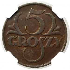 II Rzeczpospolita, 5 groszy 1925 - NGC AU55