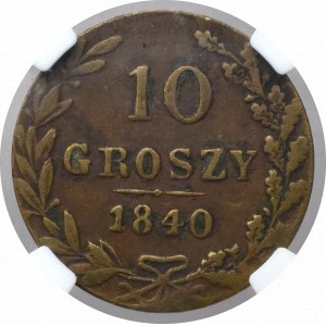  Zabór rosyjski, 10 Groszy 1840 - fałszerstwo z epoki