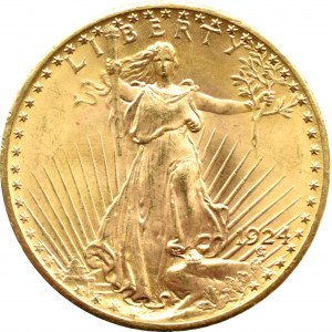 USA, St. Gaudens, 20 dolarów 1924, Filadelfia, UNC