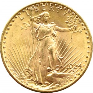 USA, St. Gaudens, 20 dolarów 1924, Filadelfia, UNC