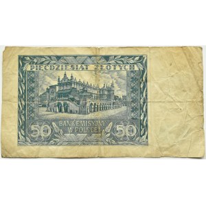 Gouvernement général, 50 zloty 1941, sans série, numérotation et sous-impression