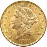 USA, Liberty Head, 20 dolarów 1901, Filadelfia