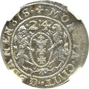 Zygmunt III Waza, ort 1624, przebitka daty 3/4, Gdańsk, NGC MS64