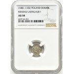 Władysław I Herman, denar Kraków, późna emisja, NGC AU58