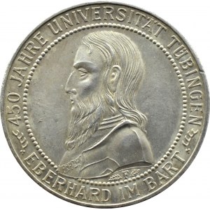 Niemcy, Republika Weimarska, 5 marek 1927 F, Stuttgart, 450 lat Uniwersytetu w Tubingen