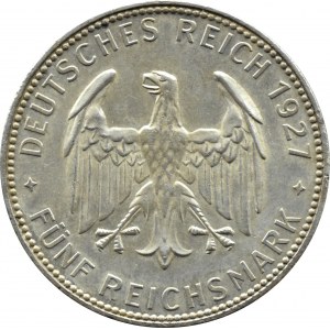 Niemcy, Republika Weimarska, 5 marek 1927 F, Stuttgart, 450 lat Uniwersytetu w Tubingen