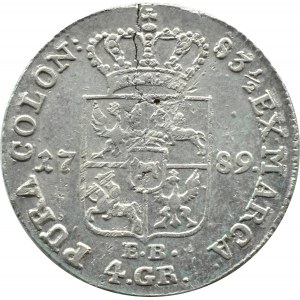 Stanisław A. Poniatowski, 4 grosze srebrne (złotówka) 1789 E.B., Warszawa