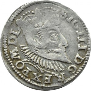 Zygmunt III Waza, trojak 1597, Poznań, odmiana z gałązką