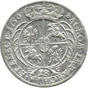 August III Sas, ort (18 groszy) 1756 E.C., Lipsk
