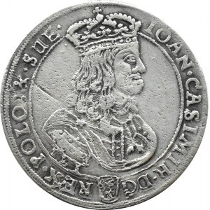 Jan II Kazimierz, ort 1668 T.L.B., Bydgoszcz, herb Ślepowron, rozety nad tarczą, RZADKI